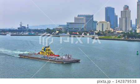 San Diego Waterfront Skyline Tugboat and Coronado Park with Urban Harbor View San Diego Waterfront Skyline Tugboat and Coronado Park with Urban Harbor View 142879538