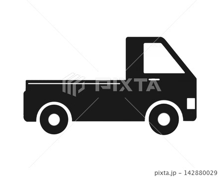 沢山の荷物を運ぶ軽トラックのアイコン 沢山の荷物を運ぶ軽トラックのアイコン 142880029