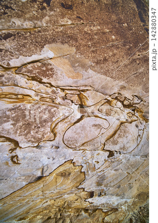 Abstract Sandstone Patterns and Erosion Texture Close Up Natural Rock Surface Abstract Sandstone Patterns and Erosion Texture Close Up Natural Rock Surface 142880347