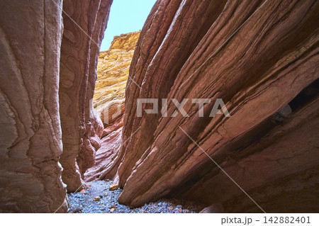 Slot Canyon Rock Formations and Sunlit Walls in Anniversary Narrows Nevada Slot Canyon Rock Formations and Sunlit Walls in Anniversary Narrows Nevada 142882401
