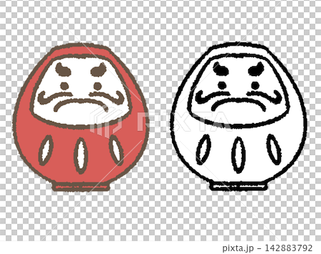手描きのかわいいだるま 142883792