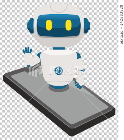 AI代理:一張AI機器人和智慧型手機的圖片插圖。 AI代理:一張AI機器人和智慧型手機的圖片插圖。 142883829
