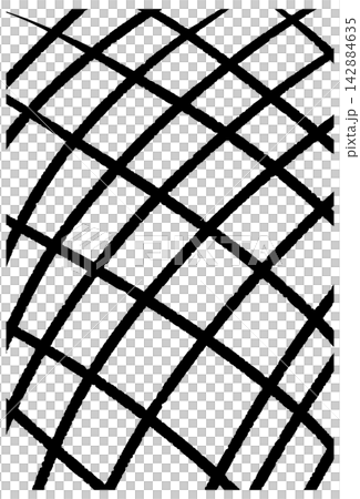 Hand-drawn curved grid pattern material 142884635