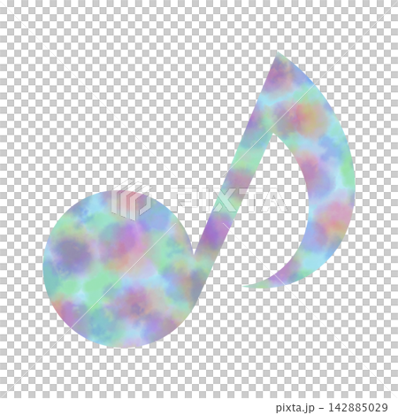 Beautiful watercolor illustration of an eighth note image 142885029
