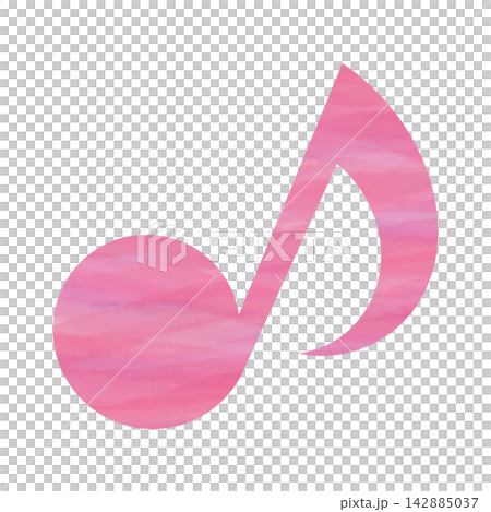 Beautiful watercolor illustration of an eighth note image Beautiful watercolor illustration of an eighth note image 142885037