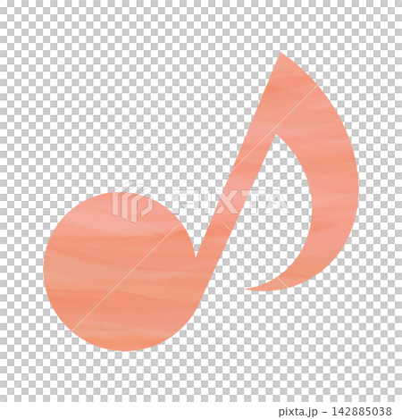 Beautiful watercolor illustration of an eighth note image Beautiful watercolor illustration of an eighth note image 142885038