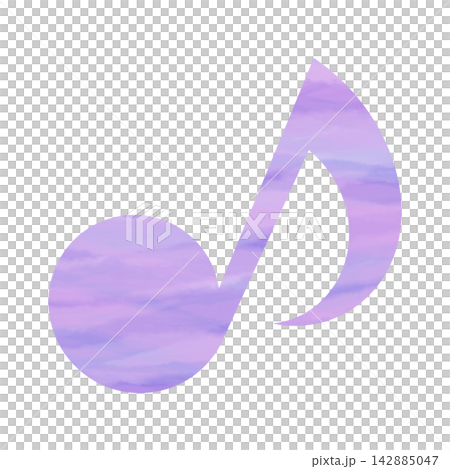 綺麗な水彩模様の8分音符のイメージのイラスト 142885047