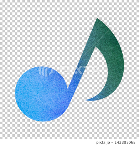 Beautiful watercolor illustration of an eighth note image Beautiful watercolor illustration of an eighth note image 142885068