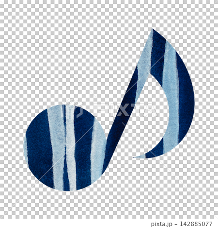Beautiful watercolor illustration of an eighth note image Beautiful watercolor illustration of an eighth note image 142885077