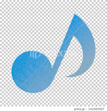 Beautiful watercolor illustration of an eighth note image Beautiful watercolor illustration of an eighth note image 142885087