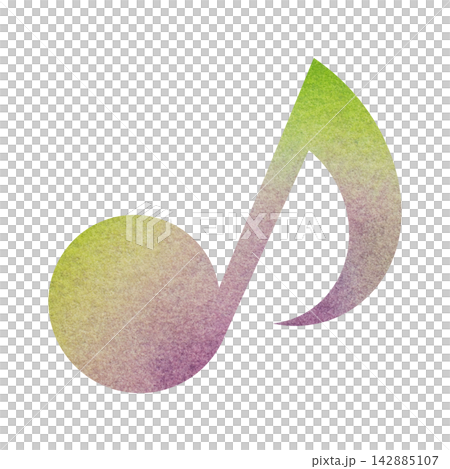Beautiful watercolor illustration of an eighth note image Beautiful watercolor illustration of an eighth note image 142885107
