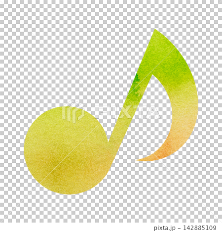 Beautiful watercolor illustration of an eighth note image Beautiful watercolor illustration of an eighth note image 142885109