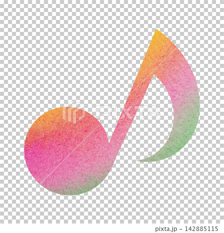 Beautiful watercolor illustration of an eighth note image Beautiful watercolor illustration of an eighth note image 142885115