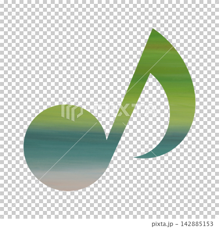 Beautiful watercolor illustration of an eighth note image Beautiful watercolor illustration of an eighth note image 142885153