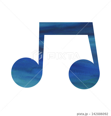 綺麗な水彩模様の音符のアイコンのイメージのイラスト 綺麗な水彩模様の音符のアイコンのイメージのイラスト 142886092