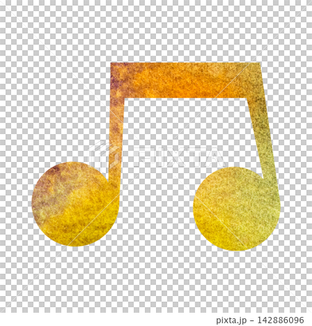 An illustration of a musical note icon with a beautiful watercolor pattern. An illustration of a musical note icon with a beautiful watercolor pattern. 142886096