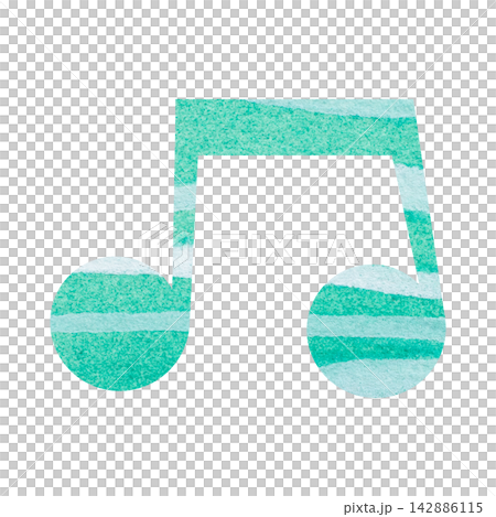 An illustration of a musical note icon with a beautiful watercolor pattern. An illustration of a musical note icon with a beautiful watercolor pattern. 142886115