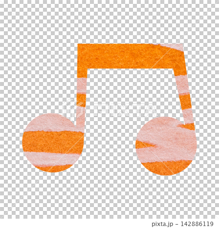 綺麗な水彩模様の音符のアイコンのイメージのイラスト 142886119
