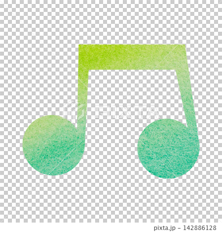 綺麗な水彩模様の音符のアイコンのイメージのイラスト 綺麗な水彩模様の音符のアイコンのイメージのイラスト 142886128