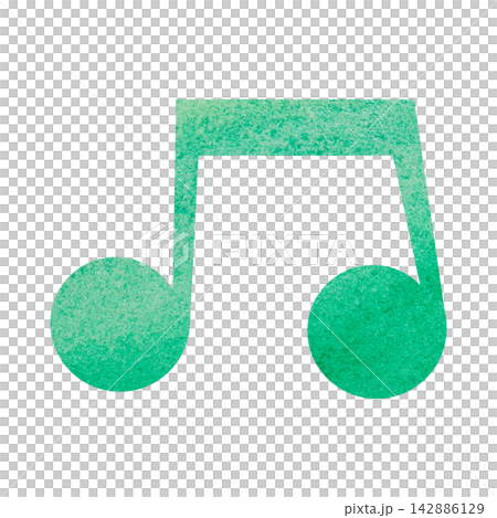 綺麗な水彩模様の音符のアイコンのイメージのイラスト 綺麗な水彩模様の音符のアイコンのイメージのイラスト 142886129