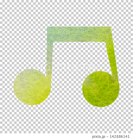 An illustration of a musical note icon with a beautiful watercolor pattern. An illustration of a musical note icon with a beautiful watercolor pattern. 142886141