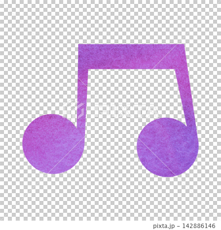 An illustration of a musical note icon with a beautiful watercolor pattern. An illustration of a musical note icon with a beautiful watercolor pattern. 142886146