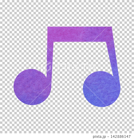 An illustration of a musical note icon with a beautiful watercolor pattern. An illustration of a musical note icon with a beautiful watercolor pattern. 142886147