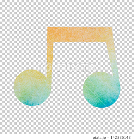 An illustration of a musical note icon with a beautiful watercolor pattern. An illustration of a musical note icon with a beautiful watercolor pattern. 142886148
