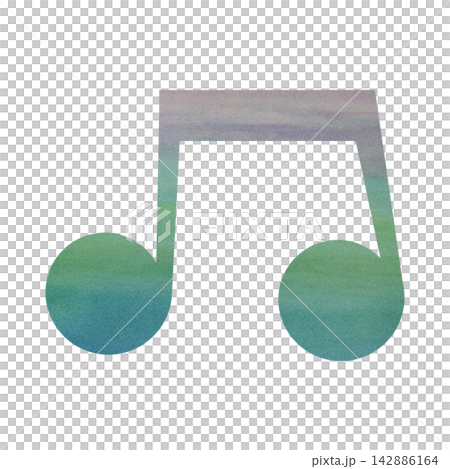 綺麗な水彩模様の音符のアイコンのイメージのイラスト 綺麗な水彩模様の音符のアイコンのイメージのイラスト 142886164