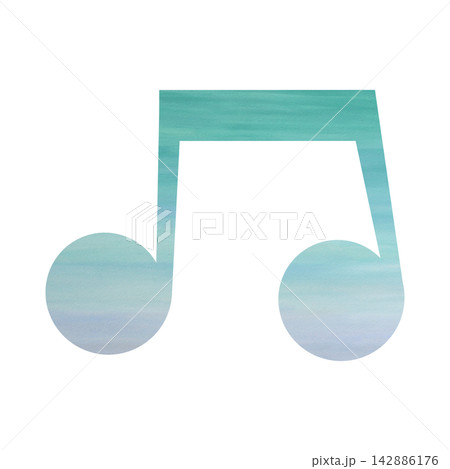 綺麗な水彩模様の音符のアイコンのイメージのイラスト 綺麗な水彩模様の音符のアイコンのイメージのイラスト 142886176