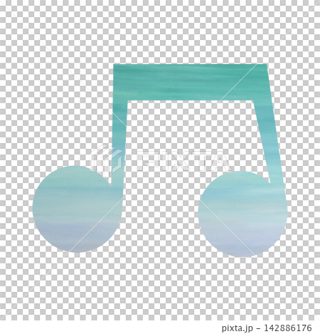 綺麗な水彩模様の音符のアイコンのイメージのイラスト 綺麗な水彩模様の音符のアイコンのイメージのイラスト 142886176