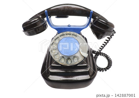 Old grunge vintage Dial Phone on white isolated Old grunge vintage Dial Phone on white isolated 142887001