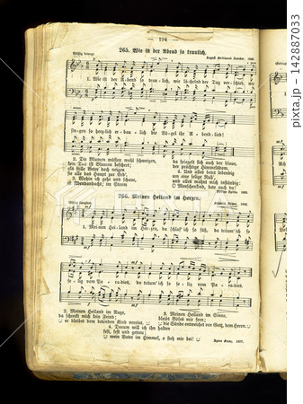 Old antique vintage open book on white Old antique vintage open book on white 142887033