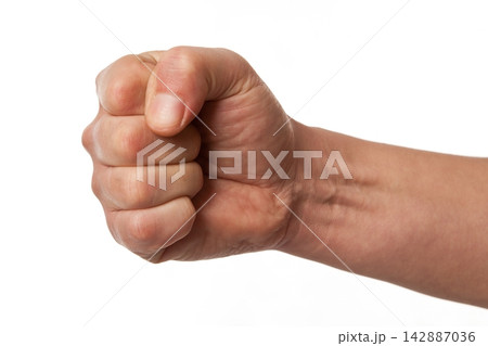 Hand gesture isolated on white. Hand gesture isolated on white. 142887036