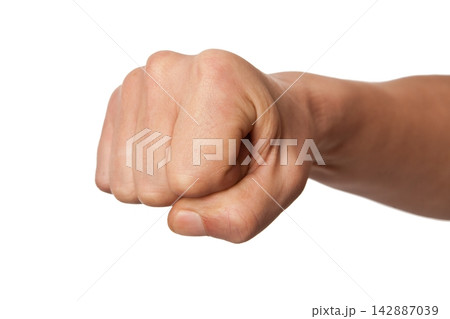 Hand gesture isolated on white. Hand gesture isolated on white. 142887039