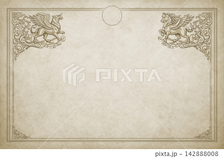 Certificate dan grade diplom karate. Old vintage paper, with frame texture background art design. Certificate dan grade diplom karate. Old vintage paper, with frame texture background art design. 142888008