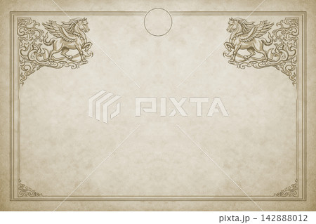 Certificate dan grade diplom karate. Old vintage paper, with frame texture background art design. Certificate dan grade diplom karate. Old vintage paper, with frame texture background art design. 142888012