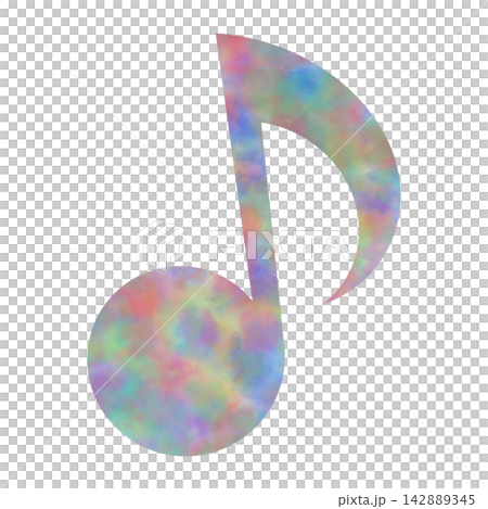Beautiful watercolor illustration of an eighth note image Beautiful watercolor illustration of an eighth note image 142889345