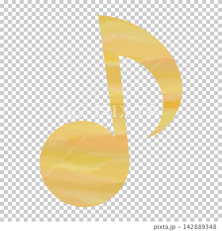 Beautiful watercolor illustration of an eighth note image Beautiful watercolor illustration of an eighth note image 142889348
