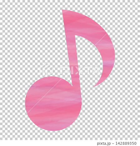 八分音符影像的精美水彩插圖 142889350
