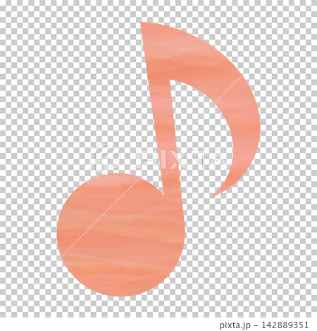 Beautiful watercolor illustration of an eighth note image Beautiful watercolor illustration of an eighth note image 142889351