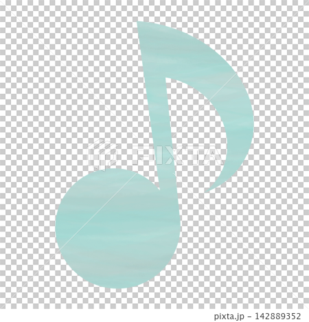 八分音符影像的精美水彩插圖 142889352