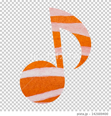 Beautiful watercolor illustration of an eighth note image 142889400