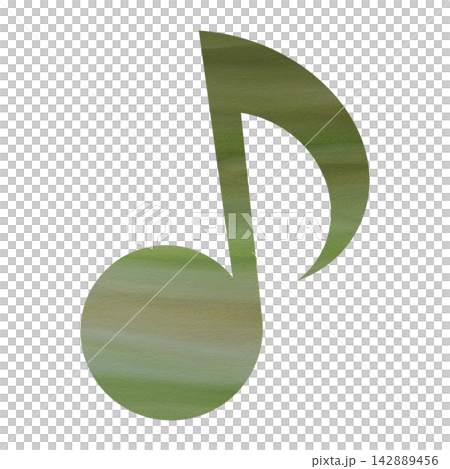 Beautiful watercolor illustration of an eighth note image Beautiful watercolor illustration of an eighth note image 142889456