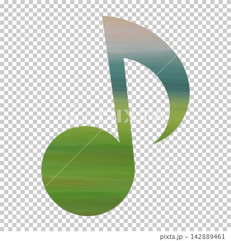 八分音符影像的精美水彩插圖 142889461