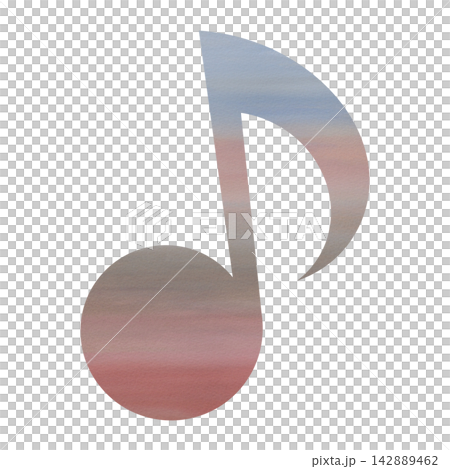 Beautiful watercolor illustration of an eighth note image Beautiful watercolor illustration of an eighth note image 142889462