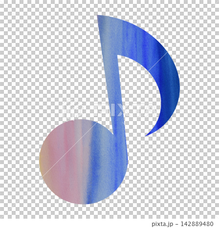 Beautiful watercolor illustration of an eighth note image Beautiful watercolor illustration of an eighth note image 142889480