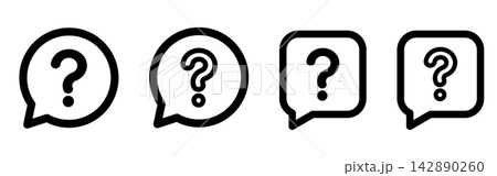ベクターの疑問、クエスチョンマーク吹き出しセット ベクターの疑問、クエスチョンマーク吹き出しセット 142890260