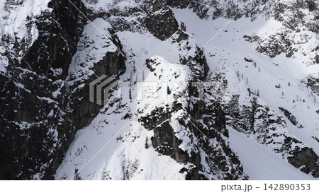 Frozen Mountain Ledges Panorama. Frozen Landscape Showcasing Snowcovered Rocks And Frosted Trees. Media Frozen Mountain Ledges Panorama. Frozen Landscape Showcasing Snowcovered Rocks And Frosted Trees. Media 142890353