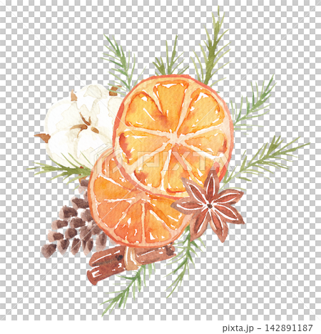 Watercolor christmas illustration Watercolor christmas illustration 142891187